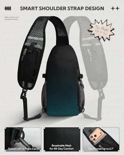 Waterfly Foldable Sling Bag Men Women, Anti Theft RFID Crossbody for Travel — view 6