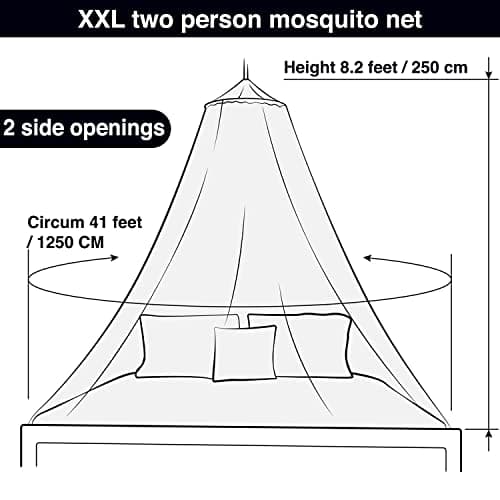 Black Mosquito Net for Queen to King-Size Beds – 2-Opening Bed Canopy — view 4