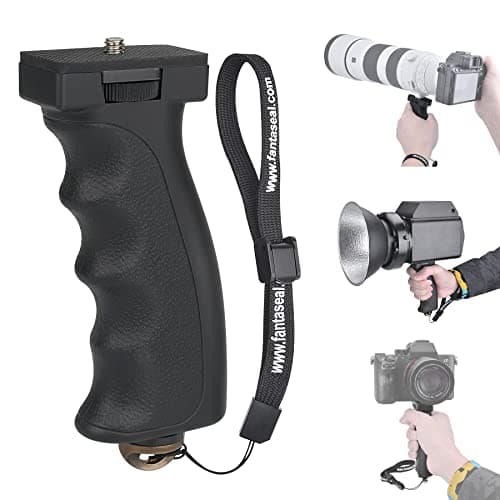 Universal Ergonomic DSLR Mirrorless Camera Camcorder Binoculars Hand Grip Stabilizer, Portable Handheld Selfie Stick, Long Focus Lens Video Light Holder Mount for Youtube Tiktok Vlogging Starter Kit