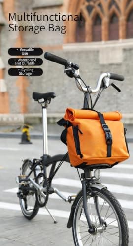 Expandable 7-10L Bicycle Front Bag with Support Frame(Olive Green) — view 2