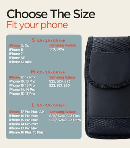 URDIKKG Phone Holster for iPhone 17/16/15/14/13 Pro Max and Plus, L-Black — view 2