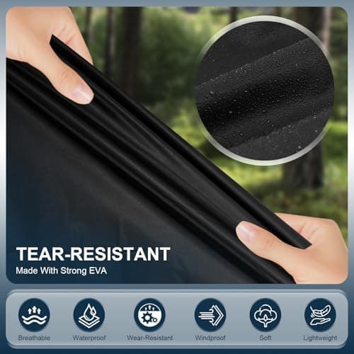 Czyan 2 Pack Rain Ponchos for Adults Reusable,Thickened Portable EVA Waterproof Raincoats Survival Emergency Lightweight Duty Rain Coat with Drawstring Hood for Hiking Camping Fishing & Travel - Black — view 4