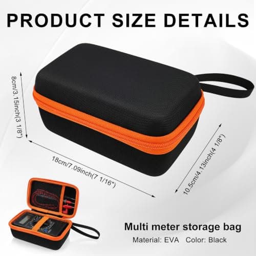 Hard Carrying Case for Klein Tools MM400 / MM325 / MM300 Digital Multimeter, Black EVA Waterproof Voltmeter Storage Bag Multi Tester Protective Travel Box with Mesh Pocket — view 2