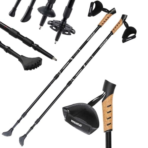 SPORTANA® Telescopic Walking Pole, Trekking Pole & Hiking Stick, Grey