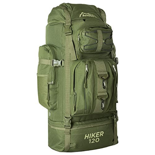 Andes Adtrek Olive Green 120L Hiker Backpack Extra Large Hiking/Camping Luggage Rucksack