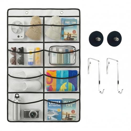 ANNISITE Magnetic Cruise Organizer, 8 Large Durable Pockets Over The Door Organizer For Cruise Ships, Magnetic & Hanging Cruise Organizer, Cruise Essentials 2026 （ 40" x 21.6"）