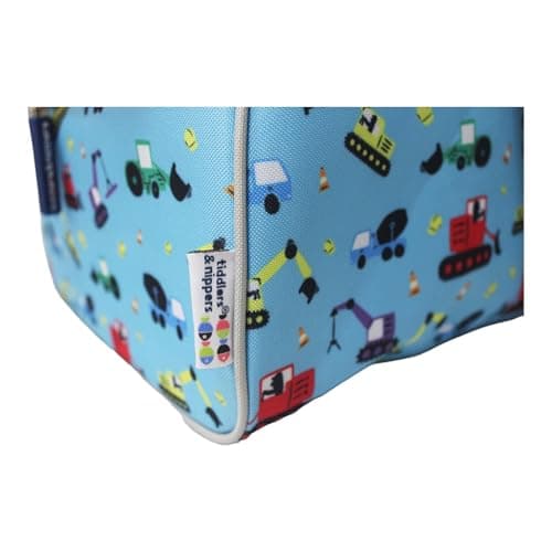 Tiddler Cooler Bag | Extra Large Insulated & Double Zipped | Carry Handle & Padded Shoulder Strap (Diggers & Lorries) — view 5