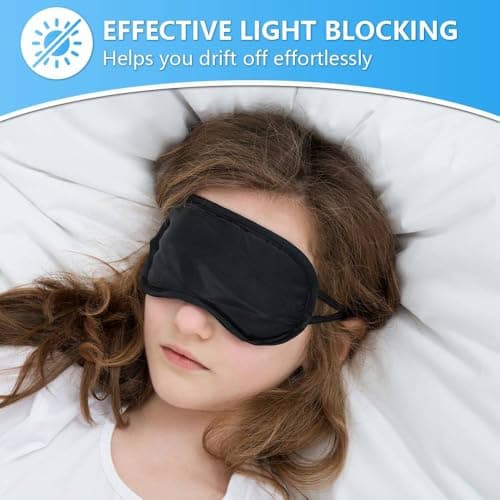 Henyall 20 Pack Eye Mask for Sleeping,Blackout & Breathable Sleep Mask with Nose Pad for Men & Women,Soft Blindfold Eye Shade Cover for Travel,on The Plane, Lunch Break and Camping Usage (Black) — view 2