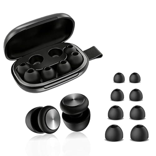 Ear Plugs for Sleep, 45dB Noise Reduction, Reusable Ultra Soft Silicone Hearing Protection earplugs for Side Sleepers, Social, Work, Focus & Noise Sensitivity, 8 Ear Tips (XS, S, M, L)