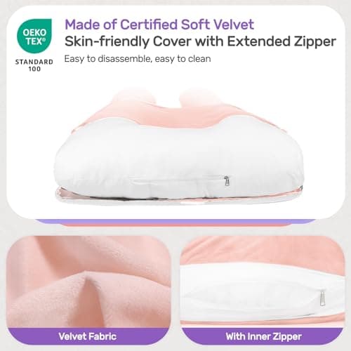 Nuliie Pregnancy Pillow for Sleeping, U Shaped (Pink) — view 6
