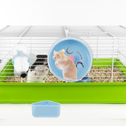 GALPADA Small Pet Feeding Set with Running Wheel, Food Bowl and Water Bottle for Mice and Small Pets, Made of Sturdy Abs Material, Easy Disassembly for Cleaning, Suitable for Home — view 5