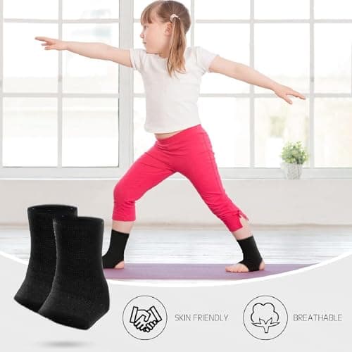 HUSHRICH Kids Ankle Brace Stabilize Joints, Child Ankle Support Compression Sleeves, Ankle Sleeve for Jogging Running Gymnast Fitness 7-12 Years Boys Girls — view 2