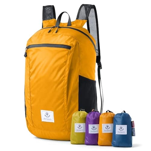 4Monster Packable Backpack Ultra Lightweight, Foldable Backpack Water Resistant, Hiking Daypack for Travel Camping Outdoor, Daily Walk-around, Cycling, Sports, Excursions(Orange, 24L)