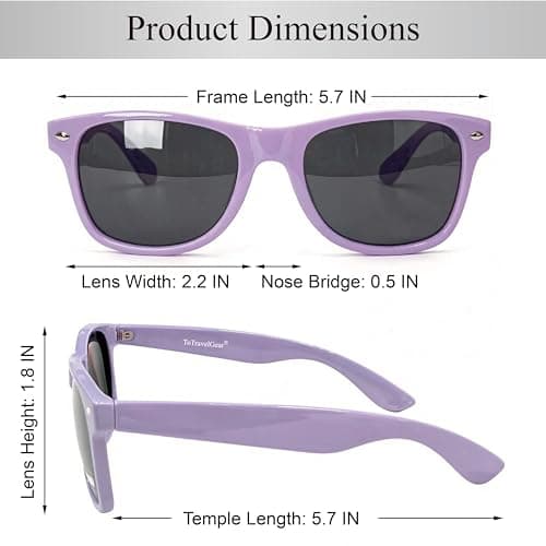 toTravelGear Polarized Sunglasses for Women Men Trendy Rectangle Sun Glasses for Driving Travelling Hiking UV Protection(Lavender) — view 2