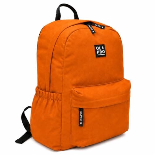 OLPRO 18L Daysack Backpack – Showerproof Outdoor & Everyday Daypack with Padded Laptop Sleeve, Front Pocket & Side Bottle Pockets – Comfortable Padded Straps – Black/Orange