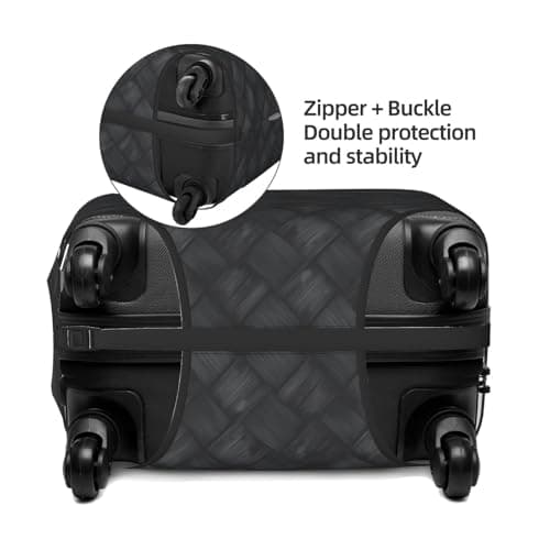 Woshuwo Carbon Fiber Weave Pattern Elastic Travel Luggage Covers Dustproof Scratch-Resistant Suitcase Protector Fit 22-24 Inch — view 3