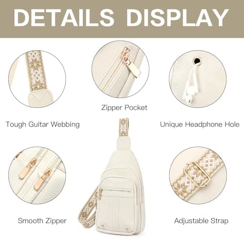 GAEKEAO Sling Bag for Women Crossbody Bags Fanny Pack Cross Body Bags Vegan Leather Chest Bag Travel Shoulder Belt Purse Backpack Gifts — view 5