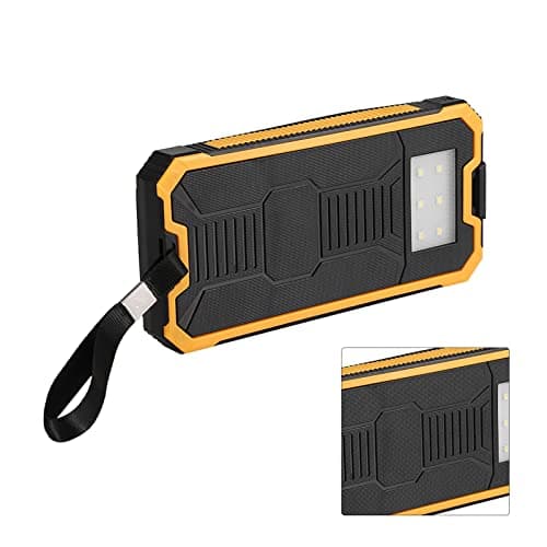 YUEHISY 20000mAh Dual USB Portable Fast Charging Solar Power Bank Case DIY Kit for Phone Charging, Outdoor Activities (Yellow) — view 2