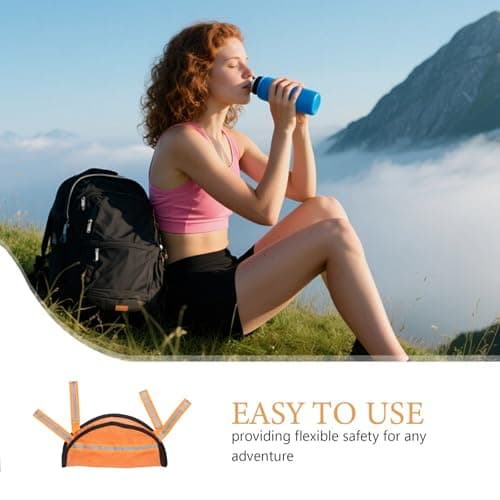 SEWACC Orange Safety Panel with Reflective Strips for Backpack Hiking — view 3