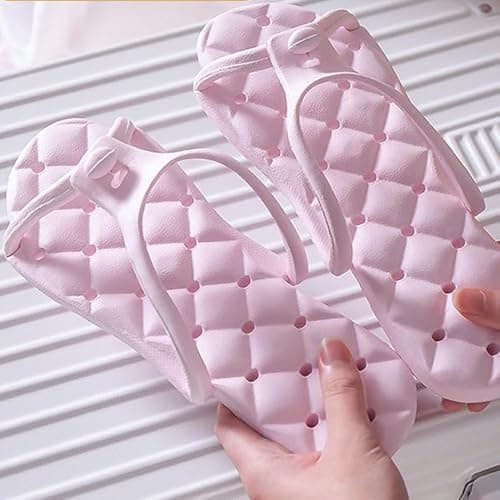 MIUPOO Foldable Travel Shower Shoes with Holes,Dry Quickly Non Slip Bath Slippers,Portable Hotel Lightweight Sandals for Spa Nail Salon Beach Pool Gym — view 5