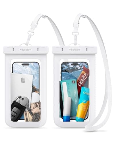 Spigen [2 PACK Waterproof Floating Phone Case Up to 8.2" White