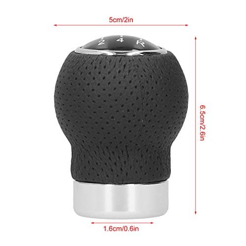 Dioche 5 Speed Gear Knob Genuine Leather Shifter Stick with Adapter Screw & Hex Wrench - Universal Fit for Most Vehicles — view 2