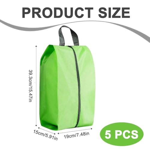 Travel Shoe Bags, 5PCS Shoe Bags for Travel, L Size Shoes Storage Bag, Unisex Shoe Pouch for Travel or Home Storage(Green) — view 2
