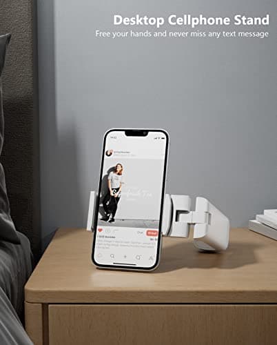 MiiKARE Portable Airplane Phone Holder-360° Rotation Phone Holder for Plane,Hands-Free Travel Essentials for Flying,Foldable Pocket-size Phone Stand Holiday Essentials Compatible iPhone&Android-White — view 4