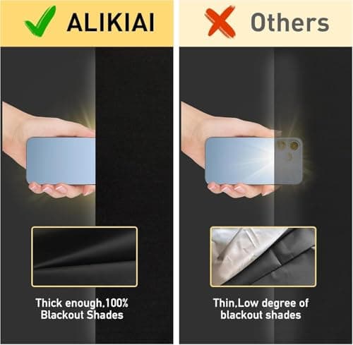 Blackout Blinds Stick on 400x145cm, 420D Blackout Curtain for Window, No Drill Film for Bedroom, Cut to Any Size, Portable Black Out Blinds for Travel Temporary, 30 Velcro — view 5