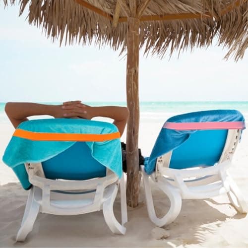 12 pcs Silicone Beach Towel Bands for Beach Chairs - Colorful and Durable Towel Bands for Sun Loungers, Pool, and Swim, Beach Accessories for Outdoor Activities — view 3