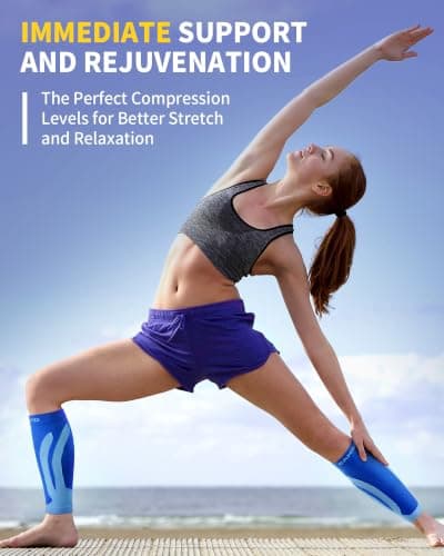 CAMBIVO Calf Compression Sleeves for Men & Women, 2 Pairs — view 4