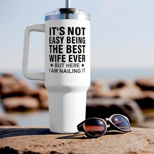 Leebbsin Funny Wife Birthday Gifts 1.18L Water Bottle with Handle Straw — view 5