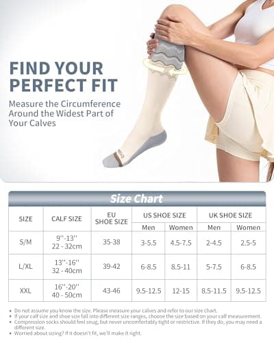 CAMBIVO Compression Socks for Women and Men, 15-20 mmHg Flight Socks — view 3