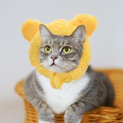2pcs Plush Cat Costume Hat for Pets Adjustable Warm Cartoon Style — view 4