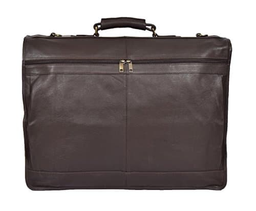 Genuine Leather Suit Garment Dress Carriers Brown Travel Cabin Bag Riga — view 2