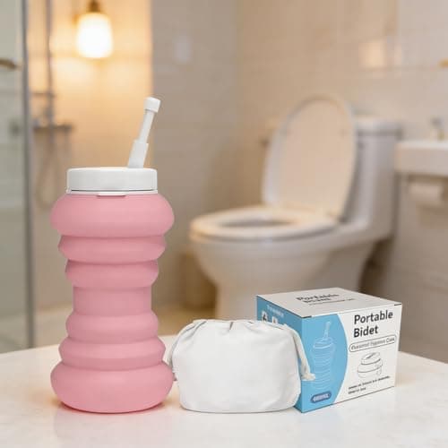 TQUXNGA Travel Friendly Foldable Bidet Bottle for Women 600ml Water Amount Easy to Transport in Multiple Color Choices Silicone Bidet — view 4