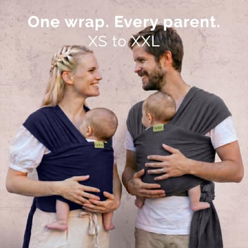 Boba Baby Wrap Carrier - Stretch Cotton Newborn Sling, Navy Blue — view 3