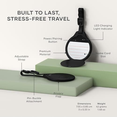 SATECHI FindAll™ Luggage Tag, Find My Compatible for iPhone & iPad, Black — view 6