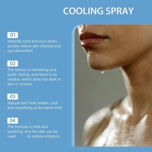 Cooling Mist Spray, Cooling Spray for Face and Body, Cooling Mist Spray for Hot Weather, Hydrating Face Mist & Refreshing Body Spray, After Sun Spray, Keep Cool & Refreshing Feeling，1PC — view 3