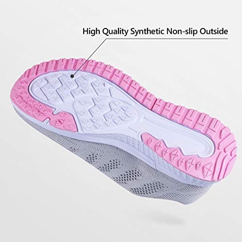 Youecci Womens Sneakers Lightweight Ladies Indoor Outdoor Cross Trainers Casual Lace Up Shoes Fitness Sport Walking Running Shoes Grey Pink 6, Manufacturer Size 39 — view 6