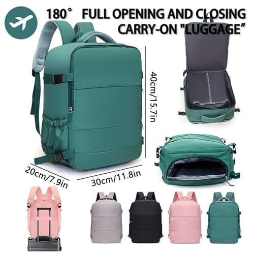 Treer Ryanair Cabin Bags 40x30x20 Underseat Travel Backpack Cabin Bag Carry on Waterproof Hand Luggage for Airplanes, Multiple Pockets Comfort Rucksack for Men, Women (Pink) — view 4