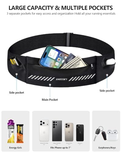 Reflective Running Belt Phone Holder for Running Slim Belt for Men & Women — view 3