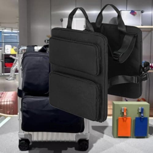 Hzoibyze Over Luggage Organizer for Carry on Bag or Suitcase Laptop Sleeve Practical Travel Accessories Bag for Vacation Outdoor, Black — view 5