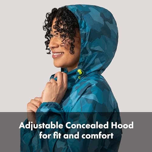 Mac in a Sac Origin II Waterproof Packable Jacket Unisex, Teal Camo, XXS — view 5