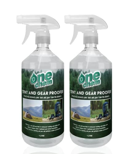 One Chem - Tent and Gear Waterproof 2 x 1 Litre Spray - Multi-pack - Effectively Protects Tents From The Elements - Ideal for Camping and Hiking
