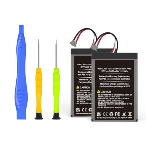 2026 Upgrade Battery for PS5 Dualsense Edge, High Capacity 3600mah Rechargeable Battery Pack for PlayStation 5 Dualsense Edge Controller with Tool Kit (2-Pack)