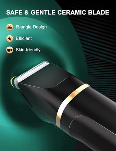 Body Trimmer Men 3 in 1, Pubic & Ball Trimmer Man IPX7 Waterproof, Rechargeable Body Shavers for Men with 2 Combs, Painless Nose Hairs Trimmer for Man,Wet & Dry — view 2