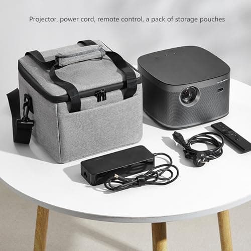 Piceioep Sturdy Oxford Fabric Projector Storage Bag with Accessory Compartments Travel Organiser for Specific Models Projector Accessory Bag — view 2