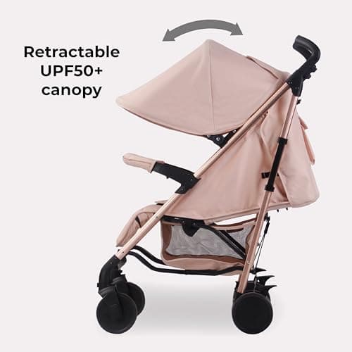 My Babiie MB51 Stroller – from Birth to 4 Years (22kg), Lightweight, Umbrella Fold, Travel Buggy for Toddlers, Pushchair Includes Footmuff, Cup Holder, Rain Cover - Blush Pink — view 5
