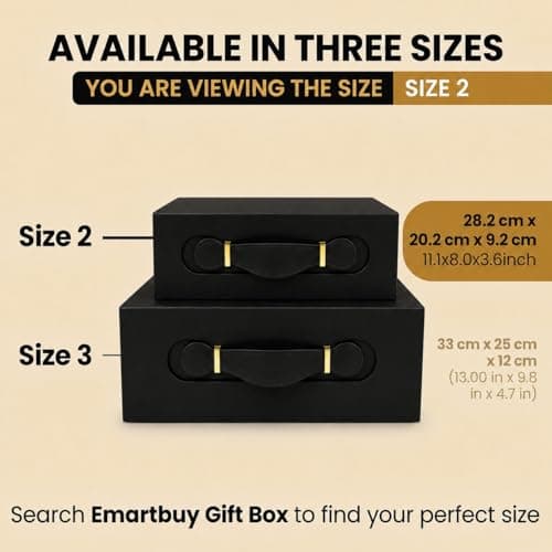Emartbuy Black Folding Magnetic Gift Box 28.2 x 20.2 x 9.2 cm — view 4